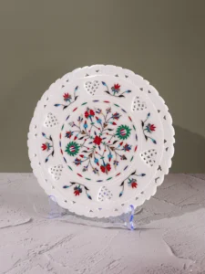 Floral Marble Decor Plate