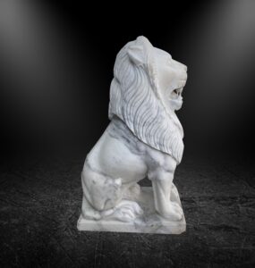 Big Size Marble Lion Duo Curio