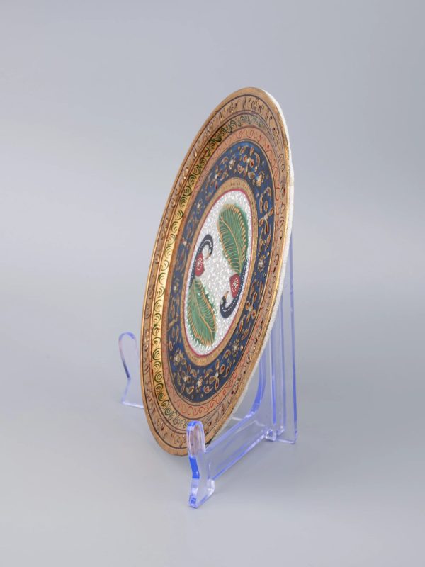 Decorative marble plate with meenakari work - Image 3