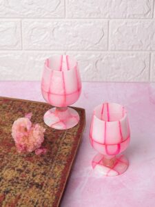 Royal Pink Marble Wine Glass