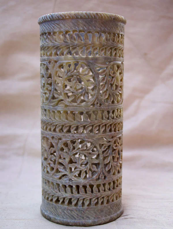 Carved Filigree Stone Curio - Image 3