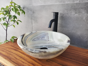Round Onyx Vessel Bathroom Sink