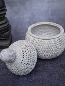 Soapstone Filigree Round Box