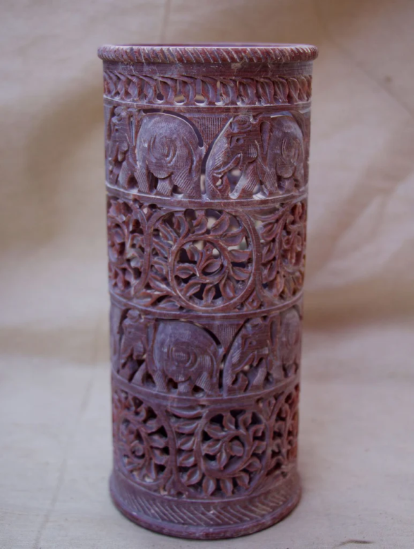 Carved Filigree Stone Curio