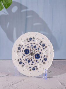 Floral inlay marble plate