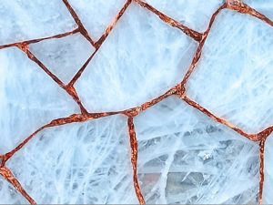 crystal quartz with rose gold