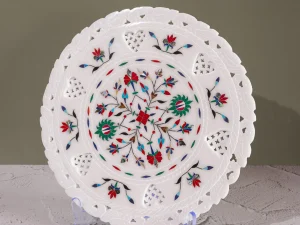 Floral Marble Decor Plate