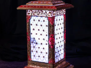 Cubic Marble powered lamp with vibrant glowing illumination