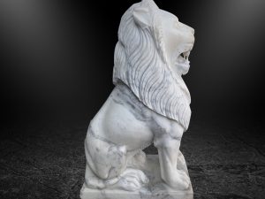 Big Size Marble Lion Duo Curio