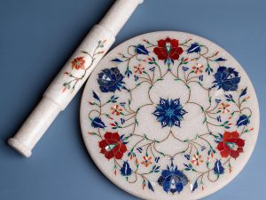 White marble inlaid Chakla Belan